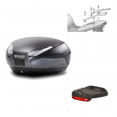 SHAD Baul trasero + herraje montaje luz de freno SH48 DARK GREY PREMIUM KIT-189915
