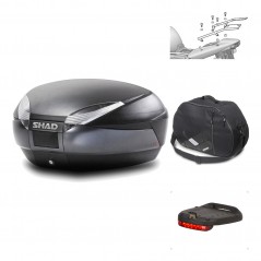SHAD Baul trasero + herraje montaje accesorios SH48 DARK GREY PREMIUM KIT-189917