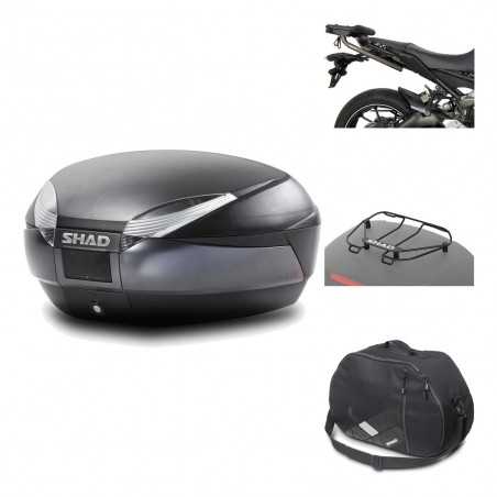 SHAD Baul trasero + herraje montaje accesorios SH48 DARK GREY PREMIUM KIT-189960