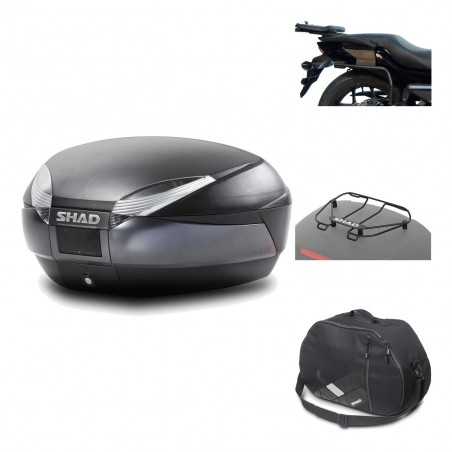 SHAD Baul trasero + herraje montaje accesorios SH48 DARK GREY PREMIUM KIT-190112