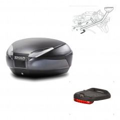 SHAD Baul trasero + herraje montaje luz de freno SH48 DARK GREY PREMIUM KIT-189715