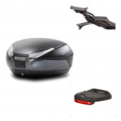 SHAD Baul trasero + herraje montaje luz de freno SH48 DARK GREY PREMIUM KIT-190067