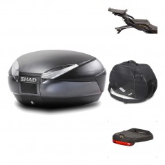 SHAD Baul trasero + herraje montaje accesorios SH48 DARK GREY PREMIUM KIT-190069