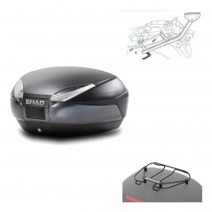 SHAD Baul trasero + herraje montaje parrilla portabultos superior SH48 DARK GREY PREMIUM KIT-189718