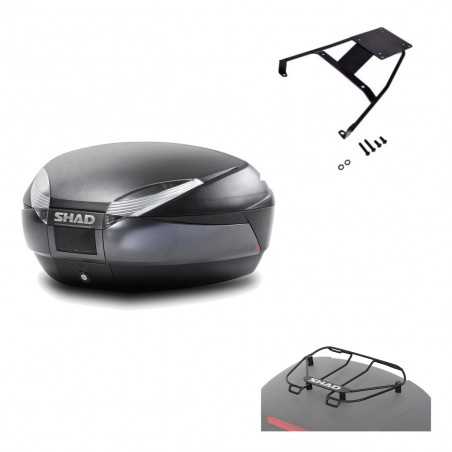 SHAD Baul trasero + herraje montaje parrilla portabultos superior SH48 DARK GREY PREMIUM KIT-189966