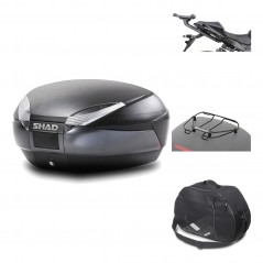 SHAD Baul trasero + herraje montaje accesorios SH48 DARK GREY PREMIUM KIT-190520