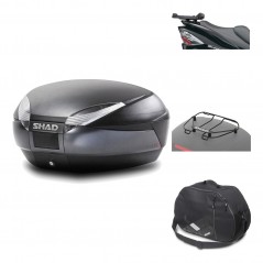SHAD Baul trasero + herraje montaje accesorios SH48 DARK GREY PREMIUM KIT-190320
