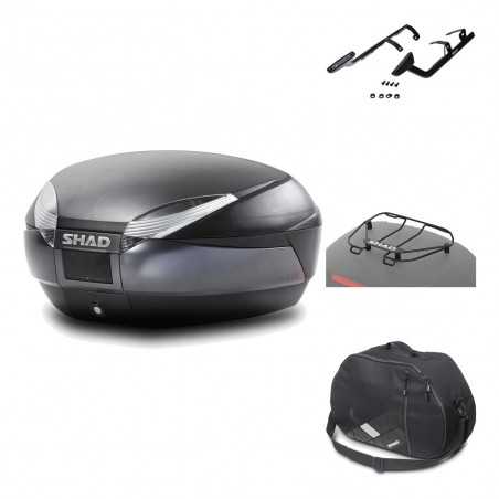 SHAD Baul trasero + herraje montaje accesorios SH48 DARK GREY PREMIUM KIT-190120