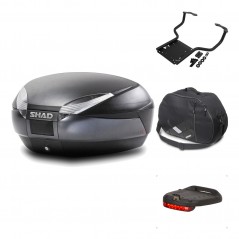 SHAD Baul trasero + herraje montaje accesorios SH48 DARK GREY PREMIUM KIT-190221