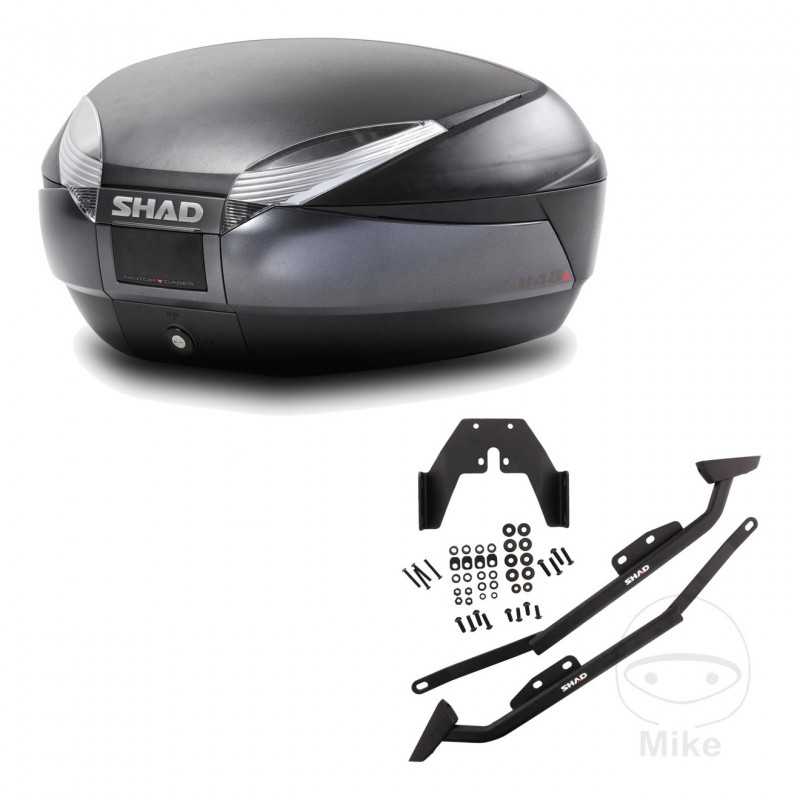 SHAD Baul trasero + herraje montaje SH48 DARK GREY PREMIUM KIT-190322