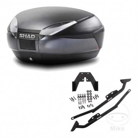 SHAD Baul trasero + herraje montaje SH48 DARK GREY PREMIUM KIT-190322