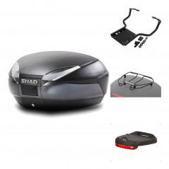 SHAD Baul trasero + herraje montaje accesorios SH48 DARK GREY PREMIUM KIT-190223