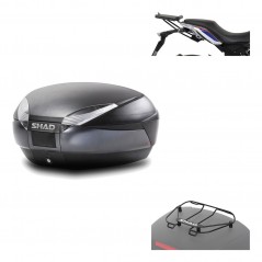 SHAD Baul trasero + herraje montaje parrilla portabultos superior SH48 DARK GREY PREMIUM KIT-190374