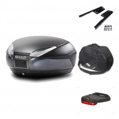 SHAD Baul trasero + herraje montaje accesorios SH48 DARK GREY PREMIUM KIT-190125
