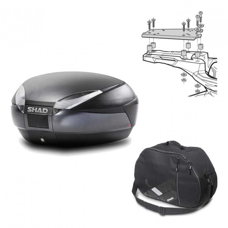Back trunk + big top fitting + internal bag  SH48 DARK GREY PREMIUM