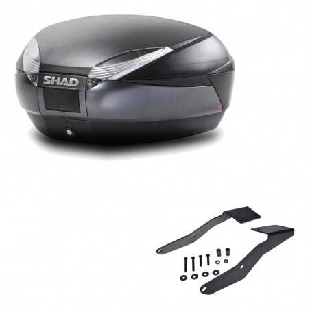 SHAD Baul trasero + herraje montaje SH48 DARK GREY PREMIUM KIT-190226