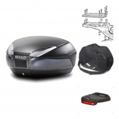 SHAD Baul trasero + herraje montaje accesorios SH48 DARK GREY PREMIUM KIT-190277