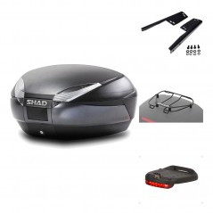 SHAD Baul trasero + herraje montaje accesorios SH48 DARK GREY PREMIUM KIT-190127