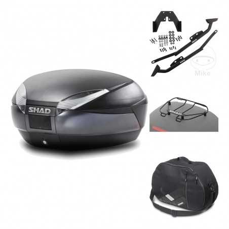 SHAD Baul trasero + herraje montaje accesorios SH48 DARK GREY PREMIUM KIT-190328