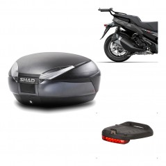 SHAD Baul trasero + herraje montaje luz de freno SH48 DARK GREY PREMIUM KIT-190579
