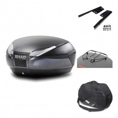SHAD Baul trasero + herraje montaje accesorios SH48 DARK GREY PREMIUM KIT-190128