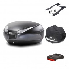 SHAD Baul trasero + herraje montaje accesorios SH48 DARK GREY PREMIUM KIT-190229