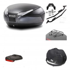 SHAD Baul trasero + herraje montaje accesorios SH48 DARK GREY PREMIUM KIT-190329