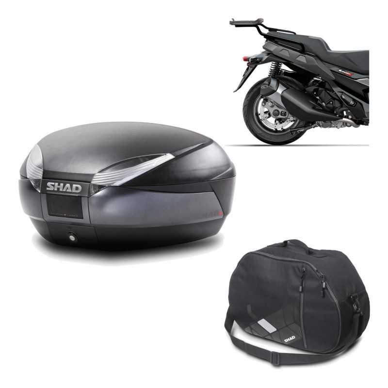 SHAD Baul trasero + herraje montaje bolsa interna SH48 DARK GREY PREMIUM KIT-190580