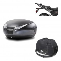 SHAD Baul trasero + herraje montaje bolsa interna SH48 DARK GREY PREMIUM KIT-190180