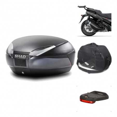 SHAD Baul trasero + herraje montaje accesorios SH48 DARK GREY PREMIUM KIT-190581