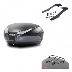 SHAD Baul trasero + herraje montaje parrilla portabultos superior SH48 DARK GREY PREMIUM KIT-190230