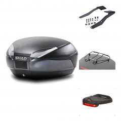 SHAD Baul trasero + herraje montaje accesorios SH48 DARK GREY PREMIUM KIT-190231
