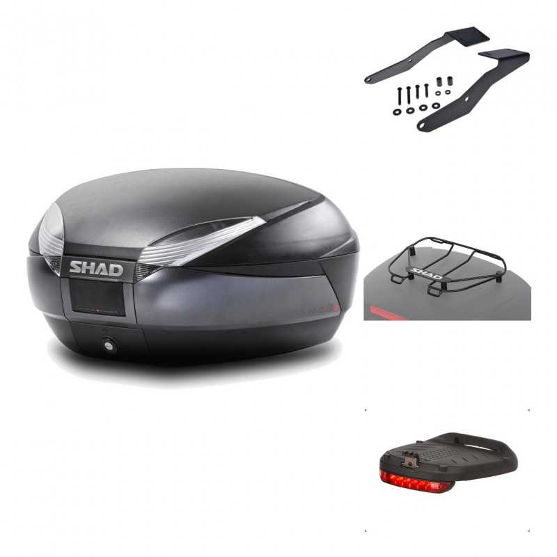 SHAD Baul trasero + herraje montaje accesorios SH48 DARK GREY PREMIUM KIT-190231