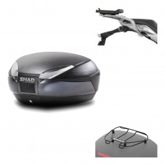 SHAD Baul trasero + herraje montaje parrilla portabultos superior SH48 DARK GREY PREMIUM KIT-190382