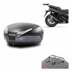 SHAD Baul trasero + herraje montaje parrilla portabultos superior SH48 DARK GREY PREMIUM KIT-190582
