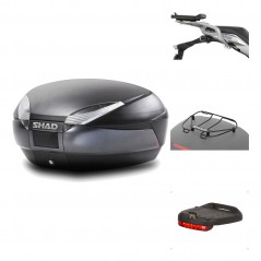 SHAD Baul trasero + herraje montaje accesorios SH48 DARK GREY PREMIUM KIT-190383