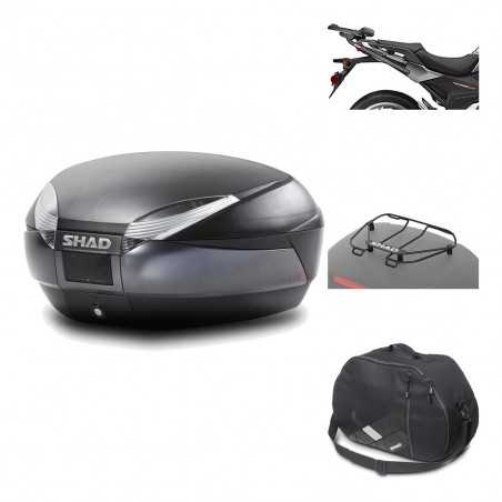 SHAD Baul trasero + herraje montaje accesorios SH48 DARK GREY PREMIUM KIT-190184