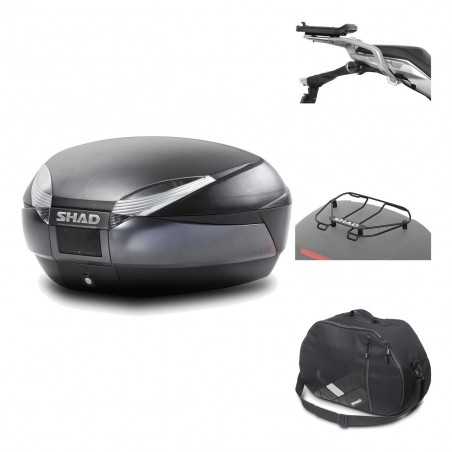 SHAD Baul trasero + herraje montaje accesorios SH48 DARK GREY PREMIUM KIT-190384