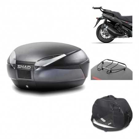SHAD Baul trasero + herraje montaje accesorios SH48 DARK GREY PREMIUM KIT-190584