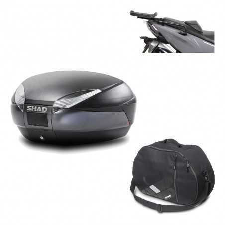 SHAD Baul trasero + herraje montaje bolsa interna SH48 DARK GREY PREMIUM KIT-190284