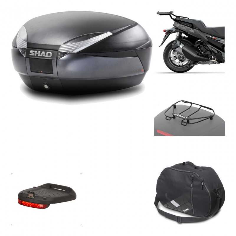 SHAD Baul trasero + herraje montaje accesorios SH48 DARK GREY PREMIUM KIT-190585