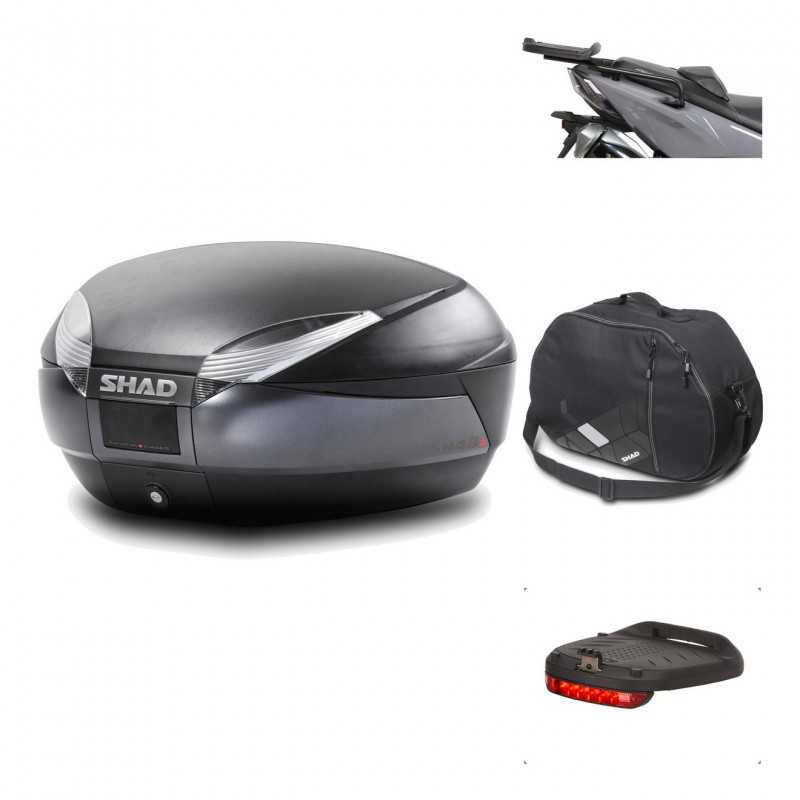 SHAD Baul trasero + herraje montaje accesorios SH48 DARK GREY PREMIUM KIT-190285