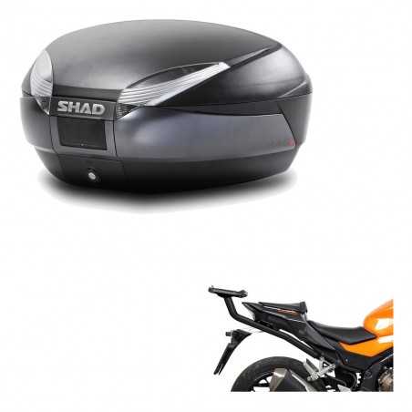 SHAD Baul trasero + herraje montaje SH48 DARK GREY PREMIUM KIT-190186