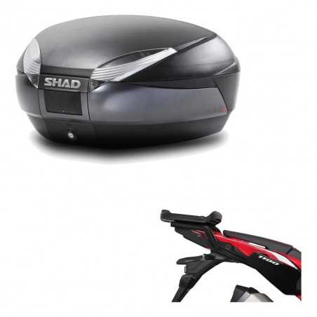 SHAD Baul trasero + herraje montaje SH48 DARK GREY PREMIUM KIT-190586