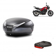 SHAD Baul trasero + herraje montaje luz de freno SH48 DARK GREY PREMIUM KIT-190387