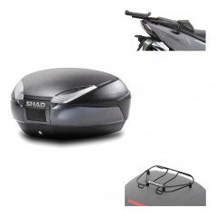 SHAD Baul trasero + herraje montaje parrilla portabultos superior SH48 DARK GREY PREMIUM KIT-190286