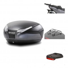 SHAD Baul trasero + herraje montaje accesorios SH48 DARK GREY PREMIUM KIT-190287