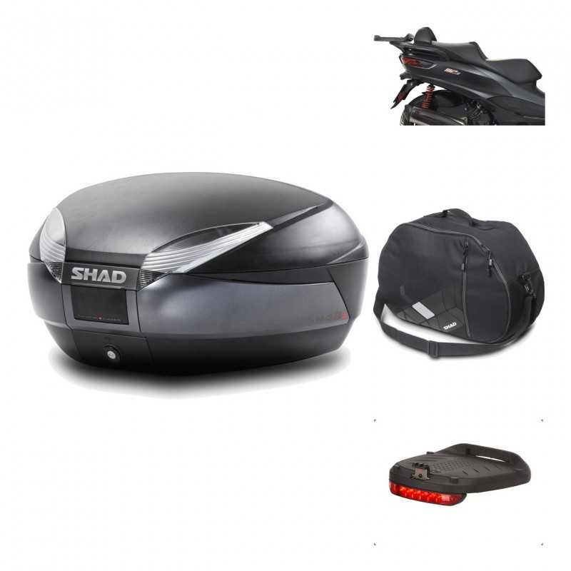 SHAD Baul trasero + herraje montaje accesorios SH48 DARK GREY PREMIUM KIT-190437