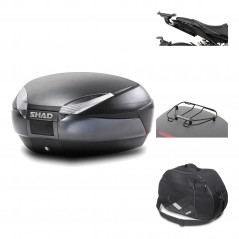 SHAD Baul trasero + herraje montaje accesorios SH48 DARK GREY PREMIUM KIT-190336