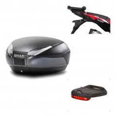 SHAD Baul trasero + herraje montaje luz de freno SH48 DARK GREY PREMIUM KIT-190587